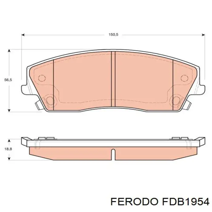 Передние тормозные колодки FDB1954 Ferodo