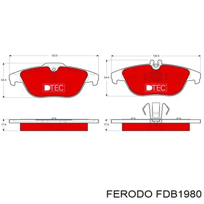 Задние тормозные колодки FDB1980 Ferodo