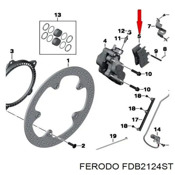 Передние тормозные колодки FDB2124ST Ferodo