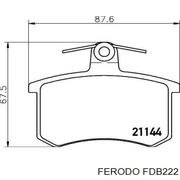 Задние дисковые колодки Ferodo FDB222