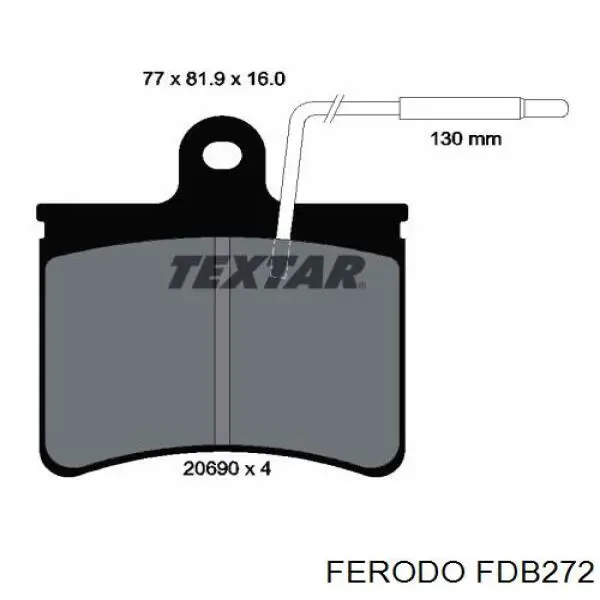 FDB272 Ferodo колодки тормозные передние дисковые