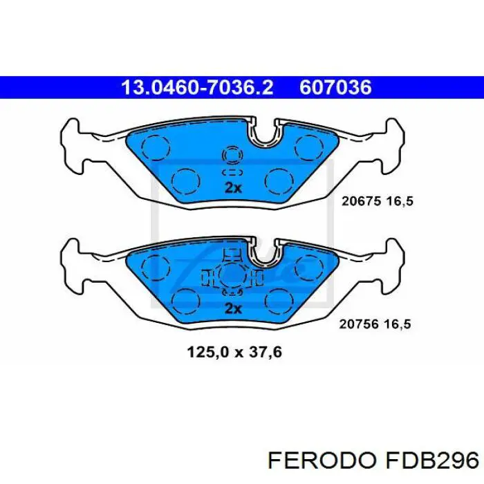 Pastillas de freno traseras FDB296 Ferodo