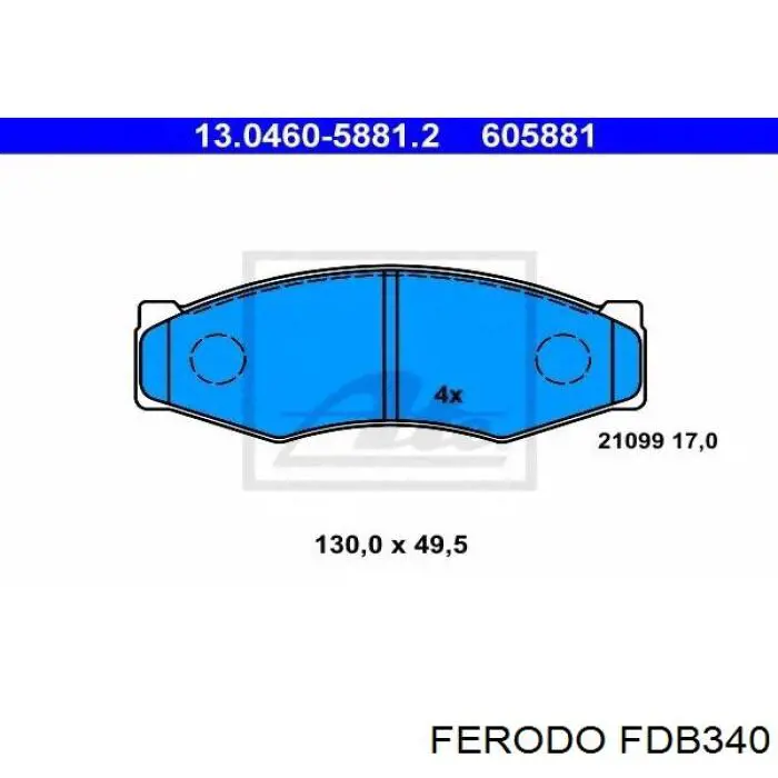 Колодки Ferodo FDB340 цена, от 14.66 USD
