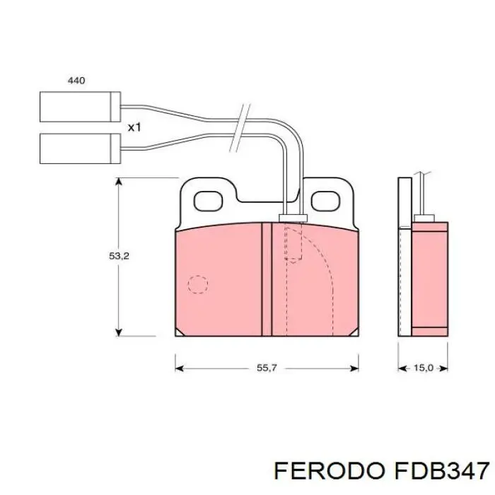 Задние тормозные колодки FDB347 Ferodo