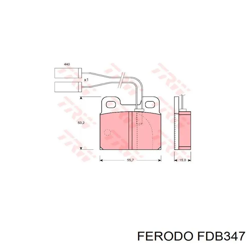 FDB347 Ferodo Колодки тормозные дисковые комплект