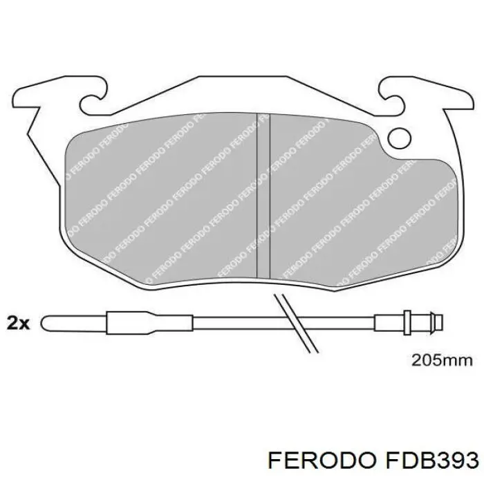 Колодки гальмівні передні, дискові FDB393 Ferodo