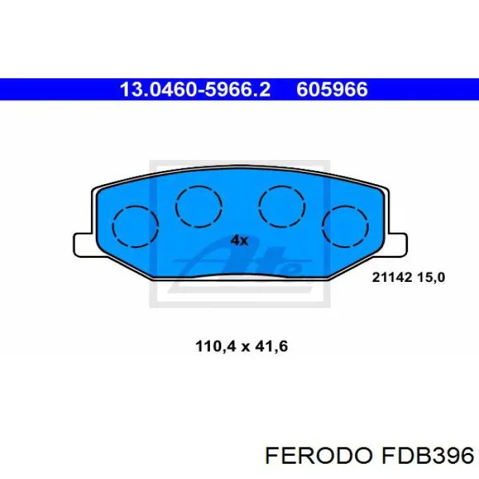 Колодки Ferodo FDB396 цена, от 18.69 USD