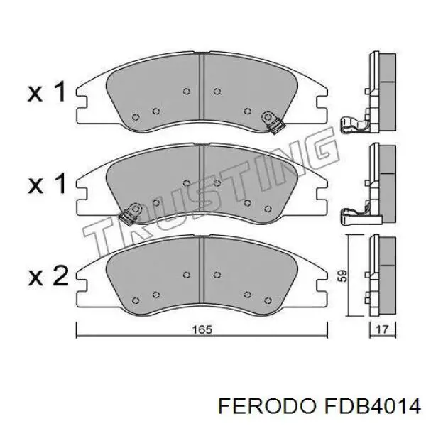 Pastillas de freno delanteras FDB4014 Ferodo