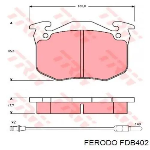 FDB402 Ferodo передние тормозные колодки