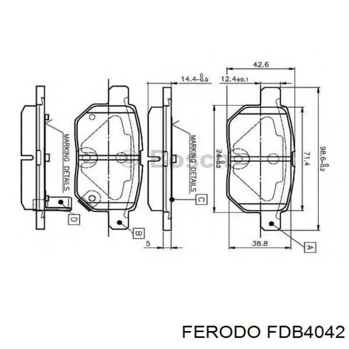 FDB4042 Ferodo Колодки тормозные дисковые комплект