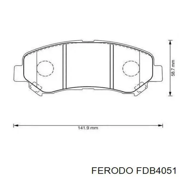 Передние тормозные колодки FDB4051 Ferodo