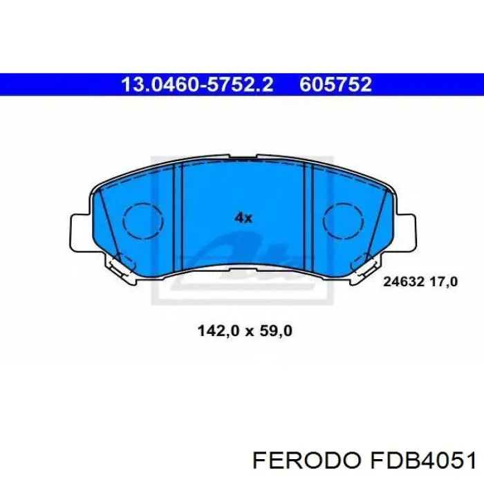 Купить FDB4051 Ferodo Колодки тормозные