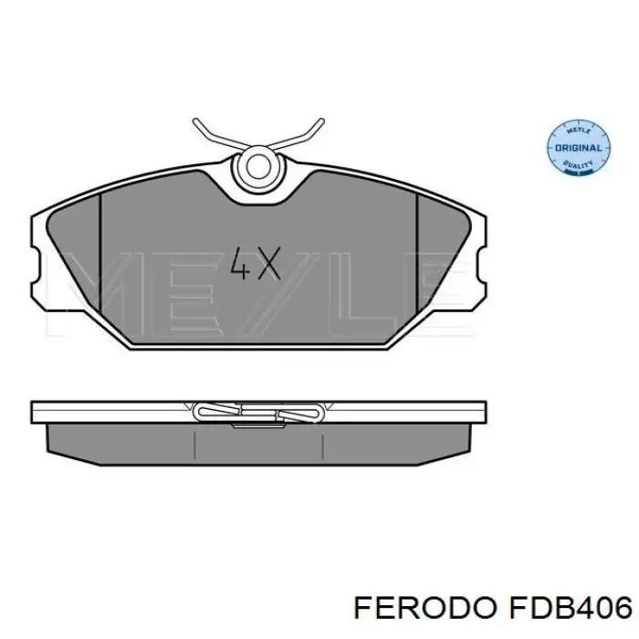 Колодки гальмівні передні, дискові FDB406 Ferodo