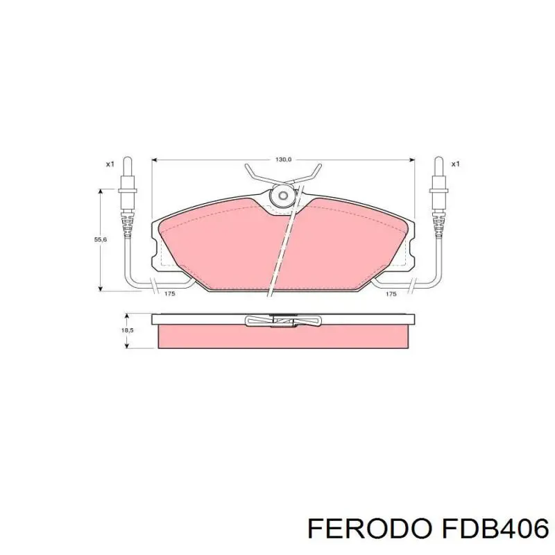 Тормозные колодки Ferodo FDB406