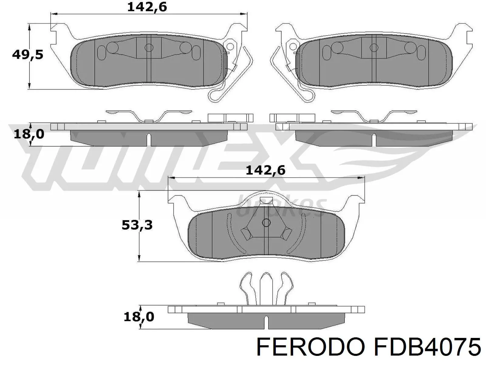 Колодки дисковые  Ferodo FDB4075 цена, от 38.82 USD