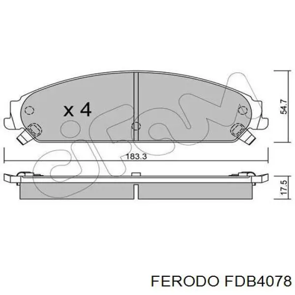 Передние тормозные колодки FDB4078 Ferodo