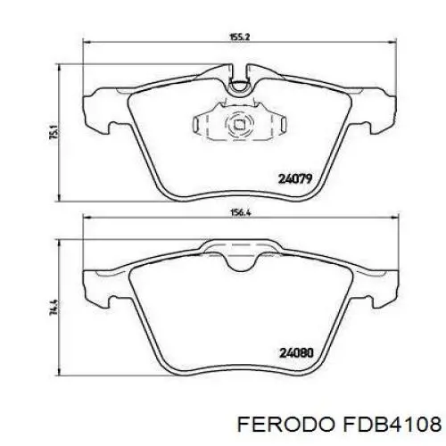 Передние тормозные колодки FDB4108 Ferodo
