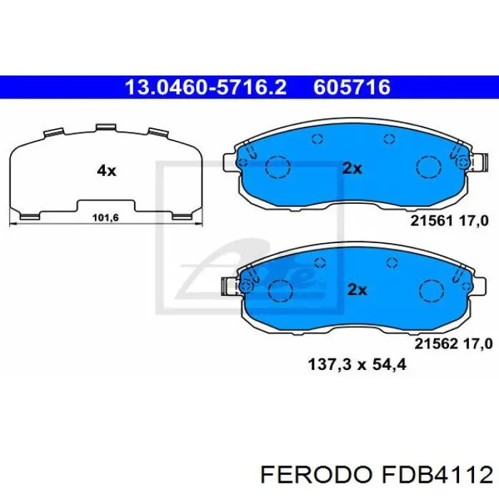 Колодки Ferodo FDB4112 цена, от 21.98 USD