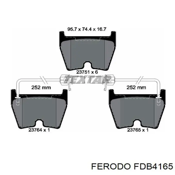 Передние тормозные колодки FDB4165 Ferodo