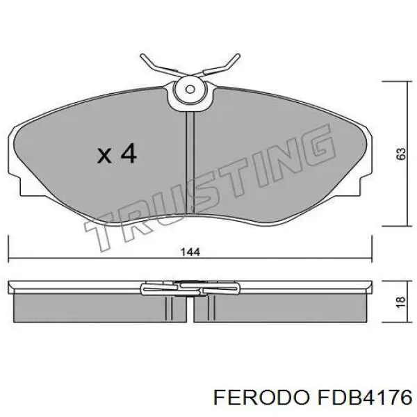 Купить FDB4176 Ferodo Колодки тормозные