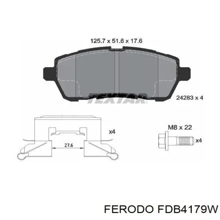 Передние тормозные колодки FDB4179W Ferodo