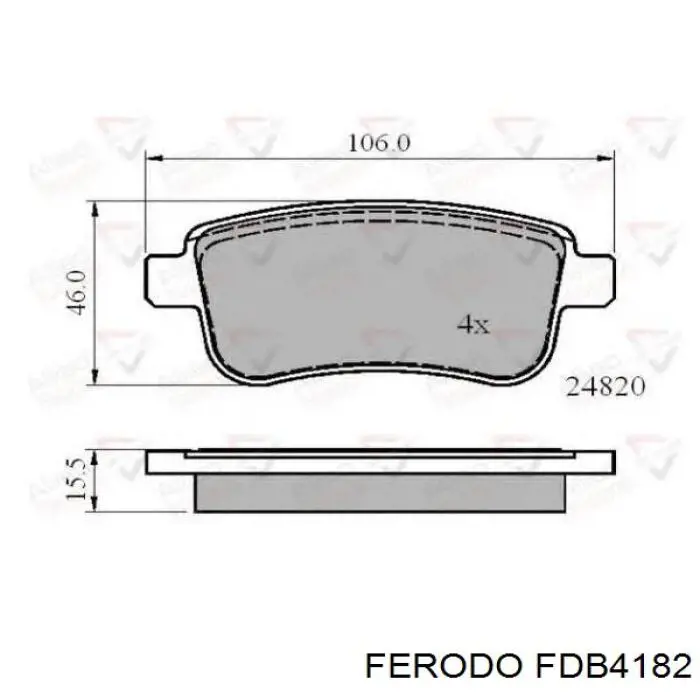 Купить FDB4182 Ferodo Колодки тормозные задние, дисковые