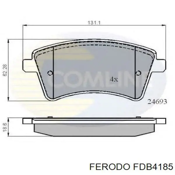Передние тормозные колодки FDB4185 Ferodo