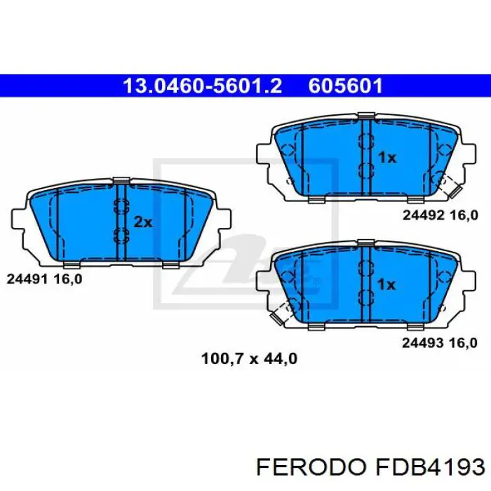 Задние тормозные колодки FDB4193 Ferodo