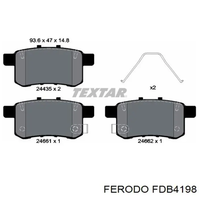 Купить FDB4198 Ferodo Колодки тормозные задние, дисковые