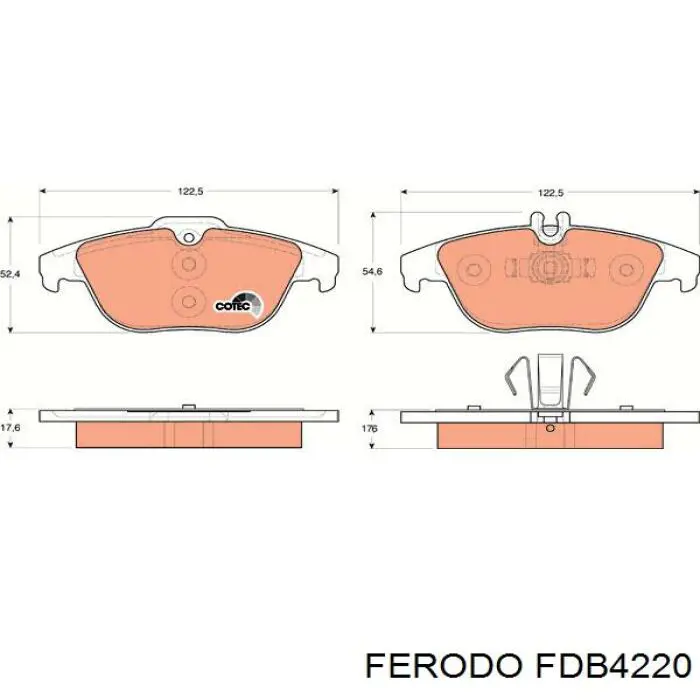 Колодки дисковые  Ferodo FDB4220 цена, от 32.57 USD