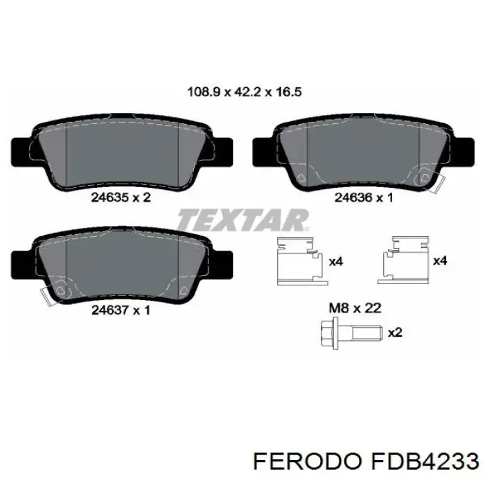 Купить FDB4233 Ferodo Колодки тормозные задние, дисковые