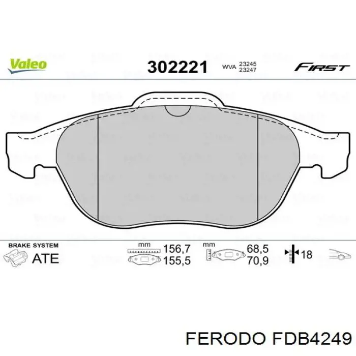 Колодки Ferodo FDB4249 цена, от 27.58 USD