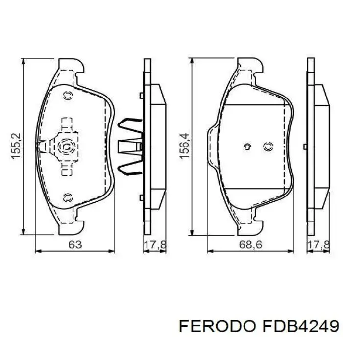 Купить FDB4249 Ferodo Колодки тормозные