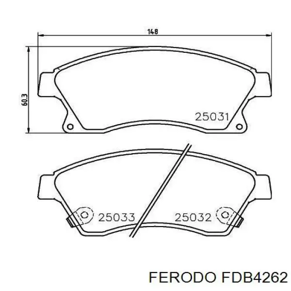 Передние тормозные колодки FDB4262 Ferodo