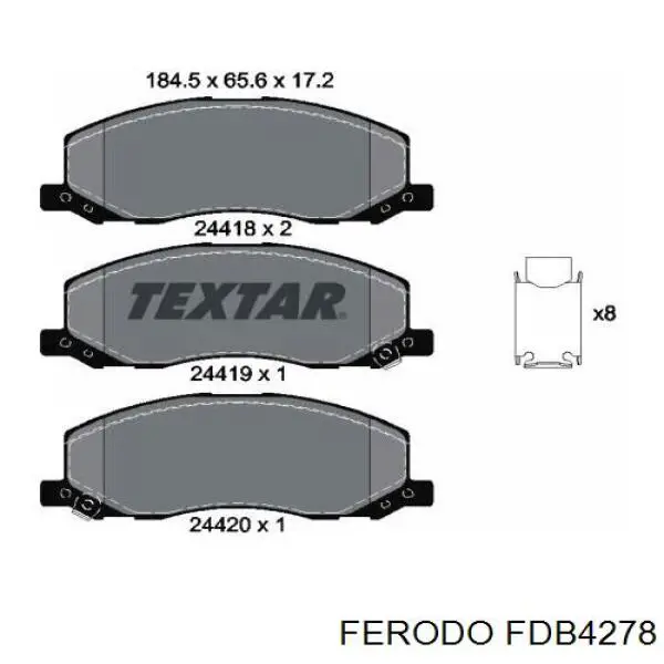 Купить FDB4278 Ferodo Колодки тормозные