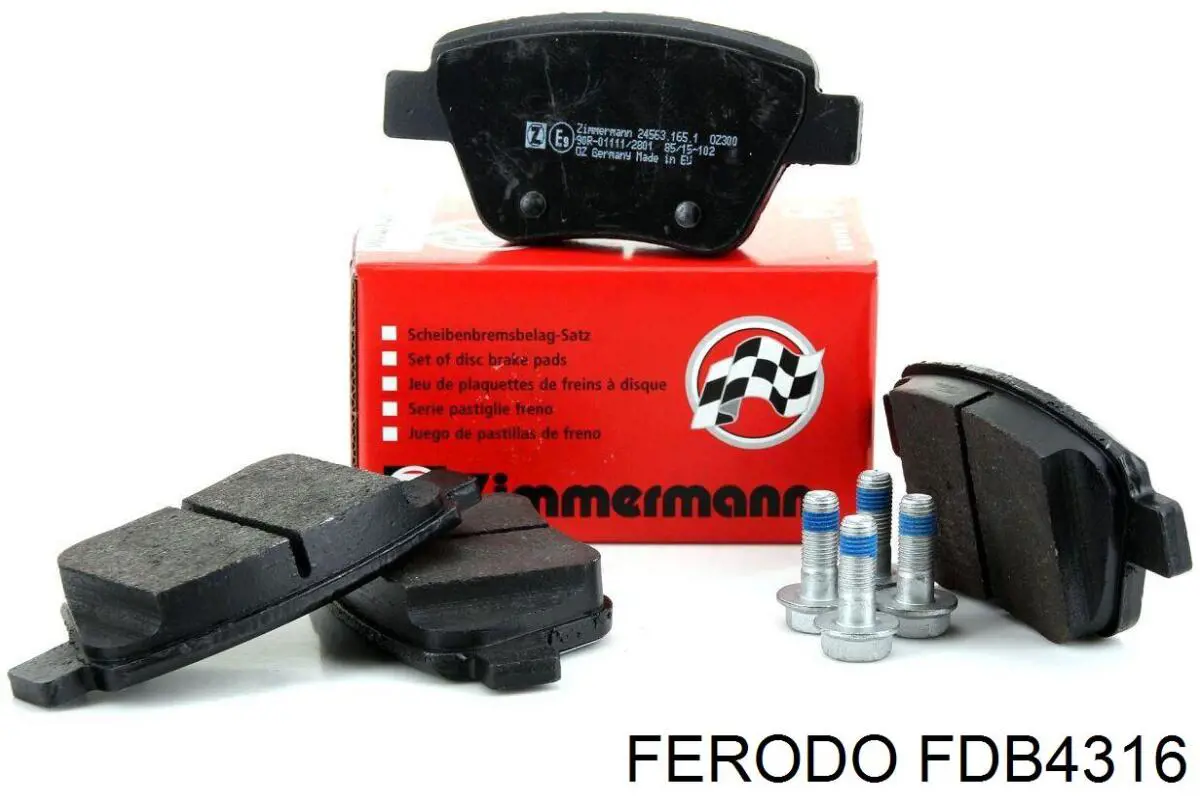 FDB4316 Ferodo Колодки тормозные дисковые комплект