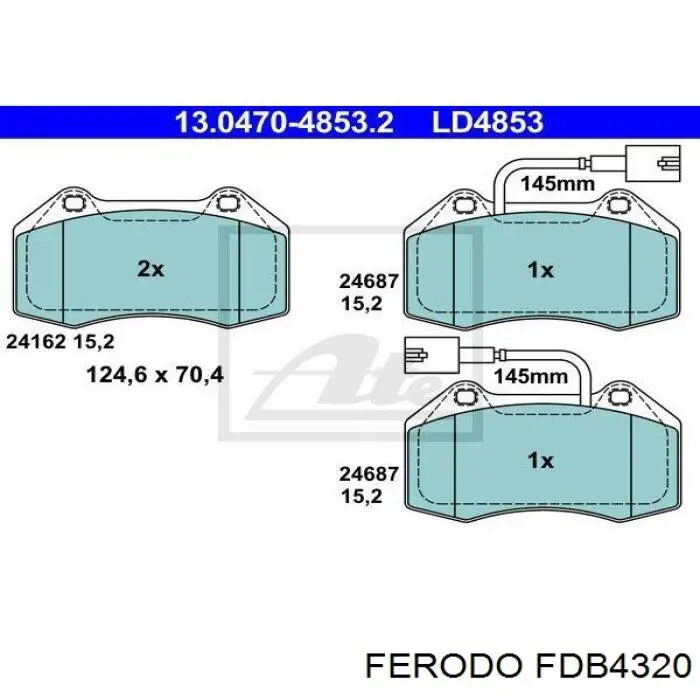 Купить FDB4320 Ferodo Колодки тормозные