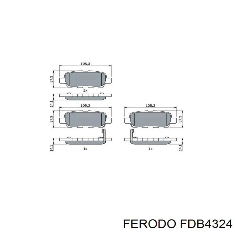 FDB4324 Ferodo Колодки тормозные дисковые комплект