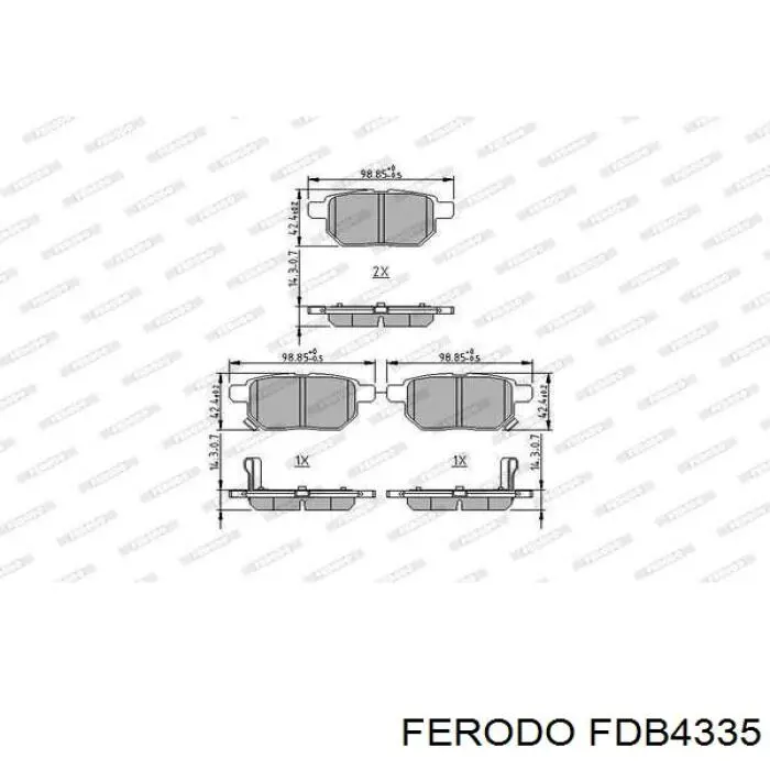 Колодки дисковые  Ferodo FDB4335 цена, от 26.31 USD