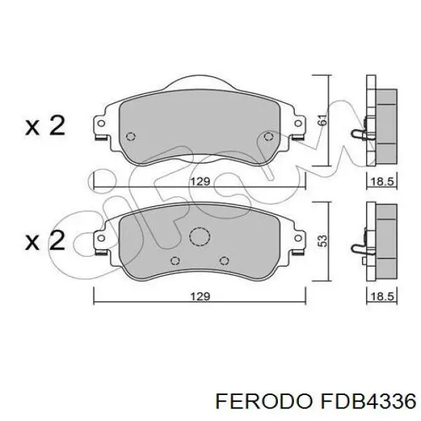 Передние тормозные колодки FDB4336 Ferodo