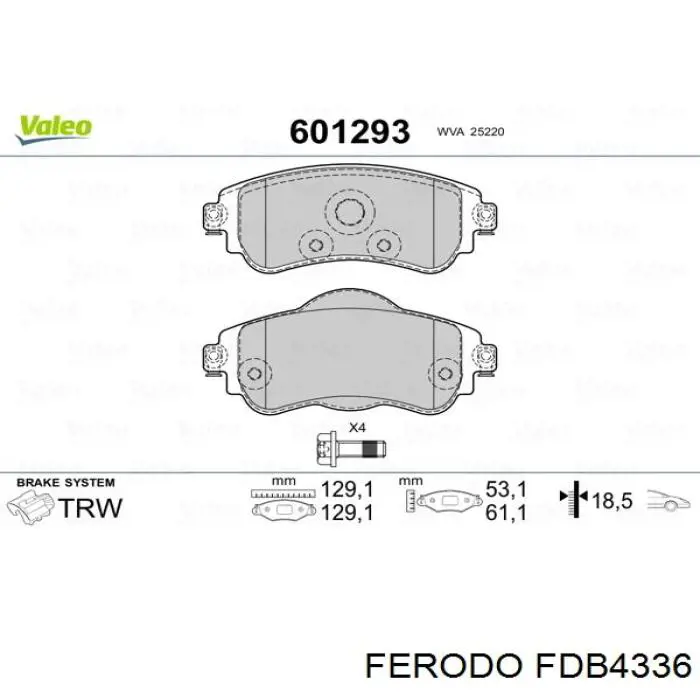 FDB4336 Ferodo Колодки передние
