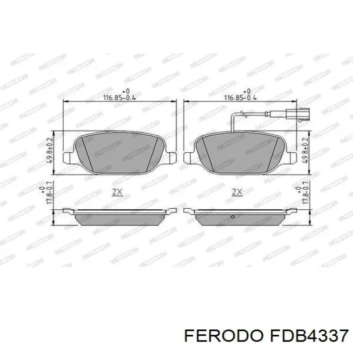 Задние тормозные колодки FDB4337 Ferodo