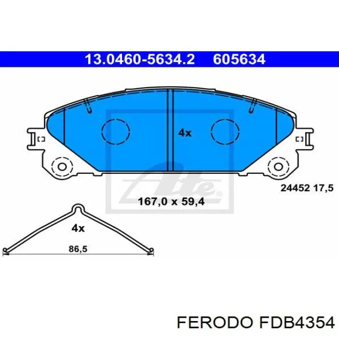 Pastillas de freno delanteras FDB4354 Ferodo