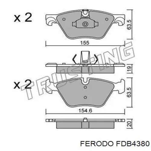 Тормозные колодки Ferodo FDB4380