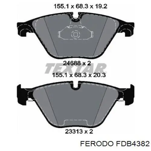 Купить FDB4382 Ferodo Колодки тормозные