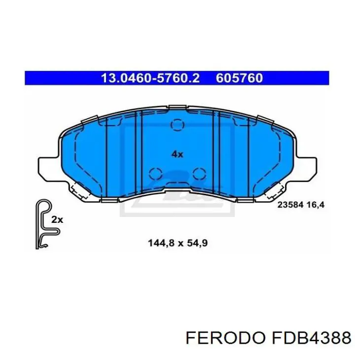 Колодки Ferodo FDB4388 цена, от 28.01 USD