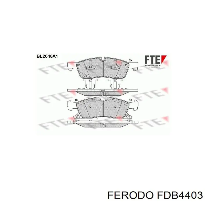 Pastillas de freno delanteras FDB4403 Ferodo
