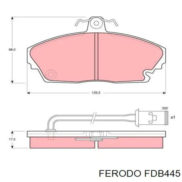 Передние тормозные колодки FDB445 Ferodo