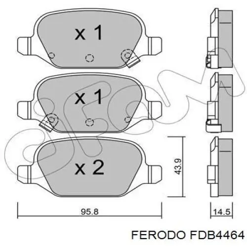 Колодки дисковые  Ferodo FDB4464 цена, от 33.83 USD