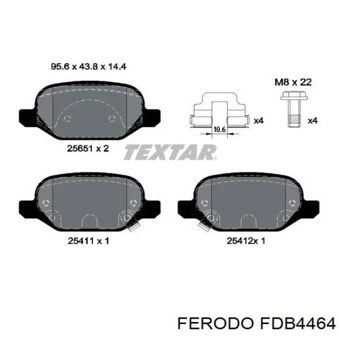 Купить FDB4464 Ferodo Колодки тормозные задние, дисковые